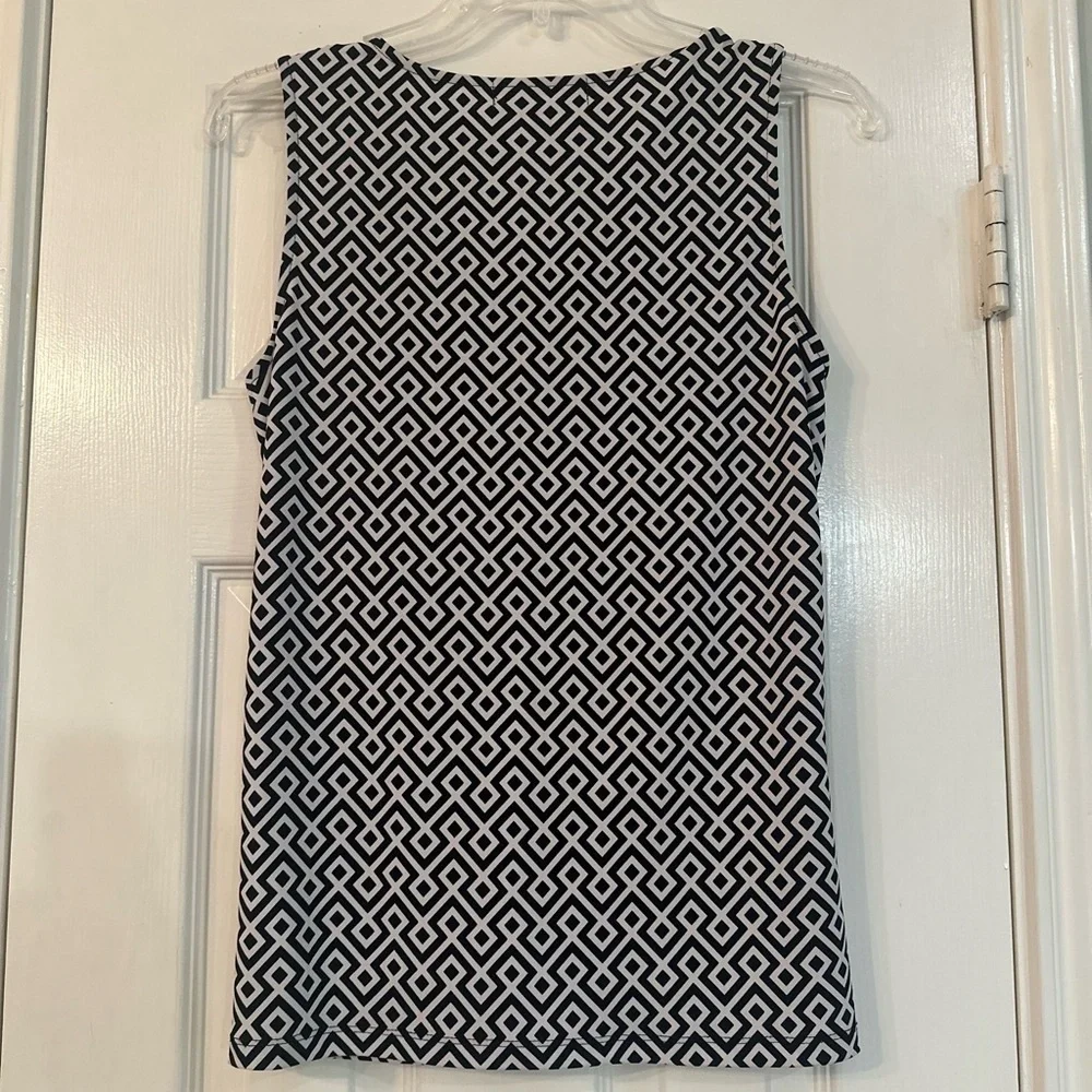 Michael Kors Black‎ and White Diamond Pattern Tank Top